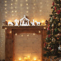 MorningRo White Metal Christmas Nativity Set 3 Pc Indoor Rustic Decor by Deal US