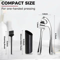 Kitessensu Garlic Press Set with Silicone Peeler & Brush, Gloss Silver by Deal US