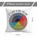 Chinosuo Feelings Wheel Pillow Covers 18x18 White Emotional Therapy Decor by Deal US