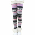Rysly Girls Winter Thick Warm Fleece Lined Leggings Purple Elk Size 120 by Deal US