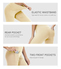 Cakulo Womens Capri Yoga Flare Pants Beige M Athletic Workout Pockets by Deal US