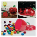 Large Red Apple Shaped Plastic Cookie Jar Set of 2 Merry Christmas by Deal US