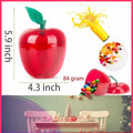 Large Red Apple Shaped Plastic Cookie Jar Set of 2 Merry Christmas by Deal US