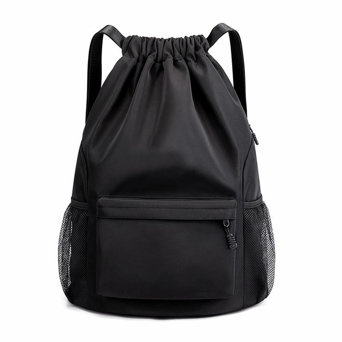 Sofanler Drawstring Backpack Gym Bag with Shoes Compartment Black by Deal US
