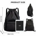 Sofanler Drawstring Backpack Gym Bag with Shoes Compartment Black by Deal US