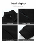 KAIDER Women's Plus Size Polar Fleece Pullover Jacket Black Quarter-Zip Long by Deal US