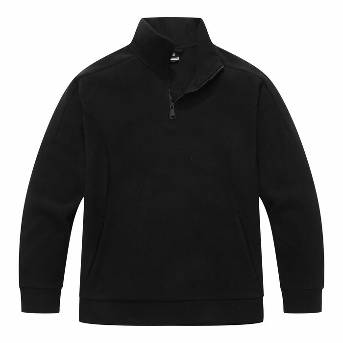 KAIDER Women's Plus Size Polar Fleece Pullover Jacket Black Quarter-Zip Long by Deal US