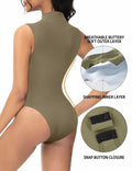 Women's Sleeveless Mock Turtle Neck Bodysuit Slim Fit Racerback Size M by Deal US