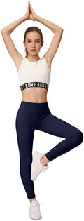 BHRIWRPY 4-Pack Girls Yoga Leggings with 2 Pockets Kids Active Workout Pants by Deal US