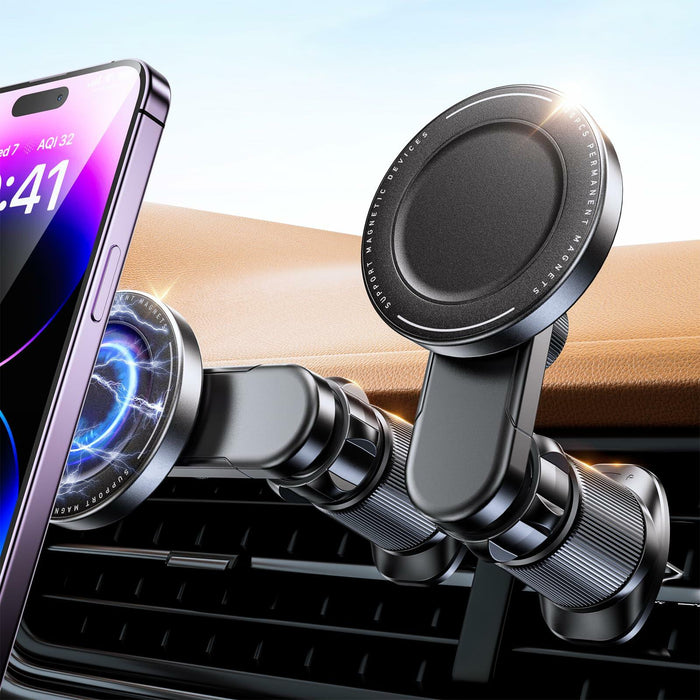 NIYEVN MagSafe Car Mount, 20 Magnets, 360° Rotation, Air Vent Holder by Deal US
