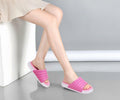 GPOS Womens Slides Memory Foam Cozy Open Toe Pink White Size 6 by Deal US