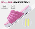 GPOS Womens Slides Memory Foam Cozy Open Toe Pink White Size 6 by Deal US