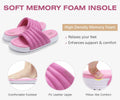 GPOS Womens Slides Memory Foam Cozy Open Toe Pink White Size 6 by Deal US