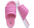 GPOS Womens Slides Memory Foam Cozy Open Toe Pink White Size 6 by Deal US