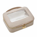 Leatvook Portable Makeup Bag Large Travel Cosmetic Organizer Brown by Deal US