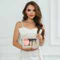 Leatvook Portable Makeup Bag Large Travel Cosmetic Organizer Brown by Deal US
