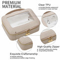 Leatvook Portable Makeup Bag Large Travel Cosmetic Organizer Brown by Deal US