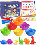 Yetonamr Montessori Counting Dinosaurs Educational Toy Set for Kids by Deal US