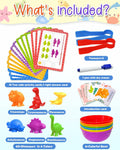 Yetonamr Montessori Counting Dinosaurs Educational Toy Set for Kids by Deal US