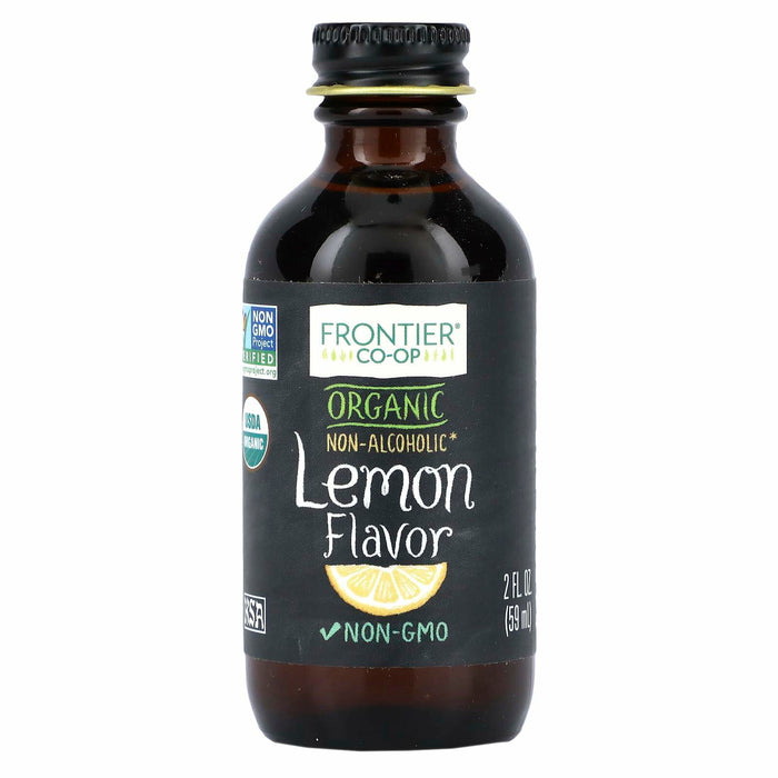 Frontier Co-op Organic Lemon Flavor 2oz Glass Jar Tart Citrus Desserts by Deal US