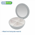 EZY DOSE Travel Pill Organizer Gray Compact Portable Medicine Case with Mirror by Deal US