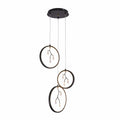 ACNENZIO Black 3-Light Pendant Lighting Fixture, Adjustable, Black 3-Ring by Deal US