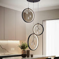 ACNENZIO Black 3-Light Pendant Lighting Fixture, Adjustable, Black 3-Ring by Deal US