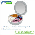 EZY DOSE Travel Pill Organizer Gray Compact Portable Medicine Case with Mirror by Deal US