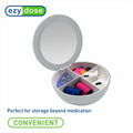 EZY DOSE Travel Pill Organizer Gray Compact Portable Medicine Case with Mirror by Deal US
