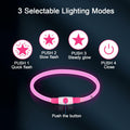 Flycoco LED Rechargeable Dog Collar Light Pink USB Adjustable Safety by Deal US