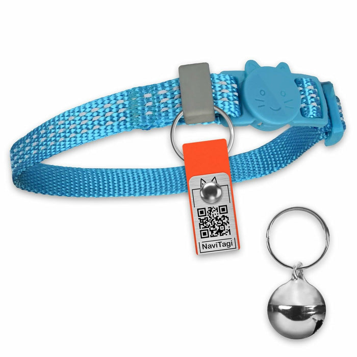 NaviTagi Cat Breakaway Reflective Soft Collar XS with Light Tag Bell Adjustable by Deal US