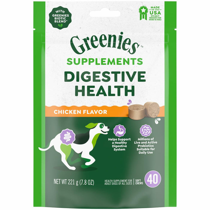 BestBy01/25 Greenies Digestive Health Probiotics DogTreats Chicken 7.8oz 40ct by Deal US