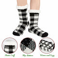 Kiddokids Women's Fuzzy Slipper Socks with Grippers Warm Cozy - One Size by Deal US