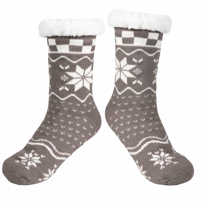 Kiddokids Women's Fuzzy Slipper Socks with Grippers Warm Cozy Fleece - One Size by Deal US