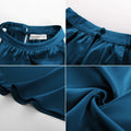 Women Sleeveless Tie Mock Neck Blouse Blue Lightweight Dressy Top Size XXL by Deal US