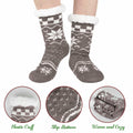 Kiddokids Women's Fuzzy Slipper Socks with Grippers Warm Cozy Fleece - One Size by Deal US