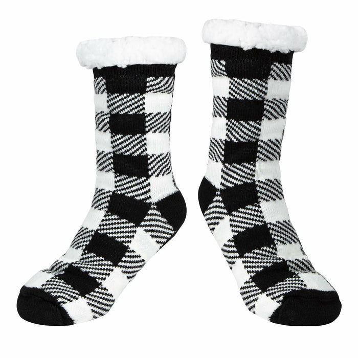 Kiddokids Women's Fuzzy Slipper Socks with Grippers Warm Cozy - One Size by Deal US