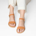 DREAM PAIRS Women's Ankle Strap Flat Sandals Open Toes Size 6.5 Tan HOBOO by Deal US