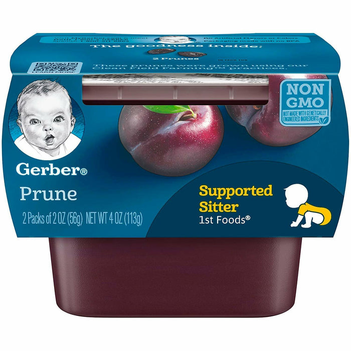 BestBy10/25 Gerber 1st Foods Prune Puree 2oz Tubs 16-Pack Natural Non-GMO by Deal US