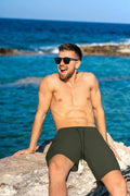 BRISIRA Mens Quick Dry Swim Trunks 9in ArmyGreen Size 34 by Deal US