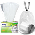 4 Gal Drawstring Trash Bags 57 Count White Small Garbage Can Liners by Deal US