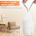 4 Gal Drawstring Trash Bags 57 Count White Small Garbage Can Liners by Deal US