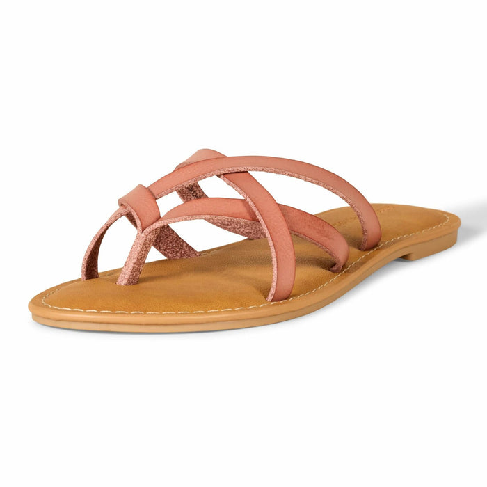 Amazon Essentials Women's Strappy Slide Flat Sandal Light Tan Size 7.5 by Deal US