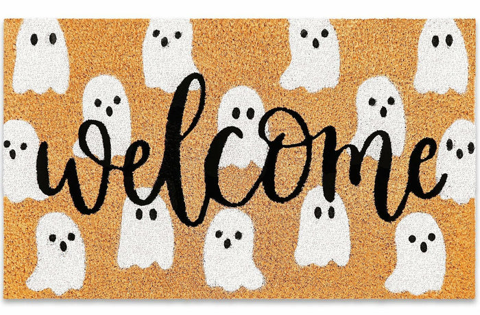 JarThenaAMCS Halloween Coir Doormat Cute Ghost Non-Slip 16.5x29 Inch by Deal US