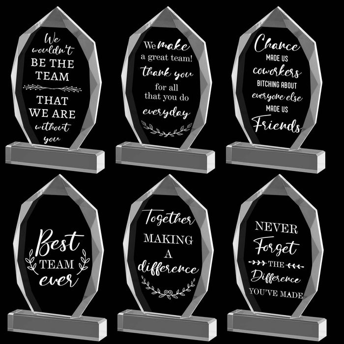 MotiMind 6 Pc Acrylic Thank You Plaques Christmas Employee Gifts Bulk by Deal US