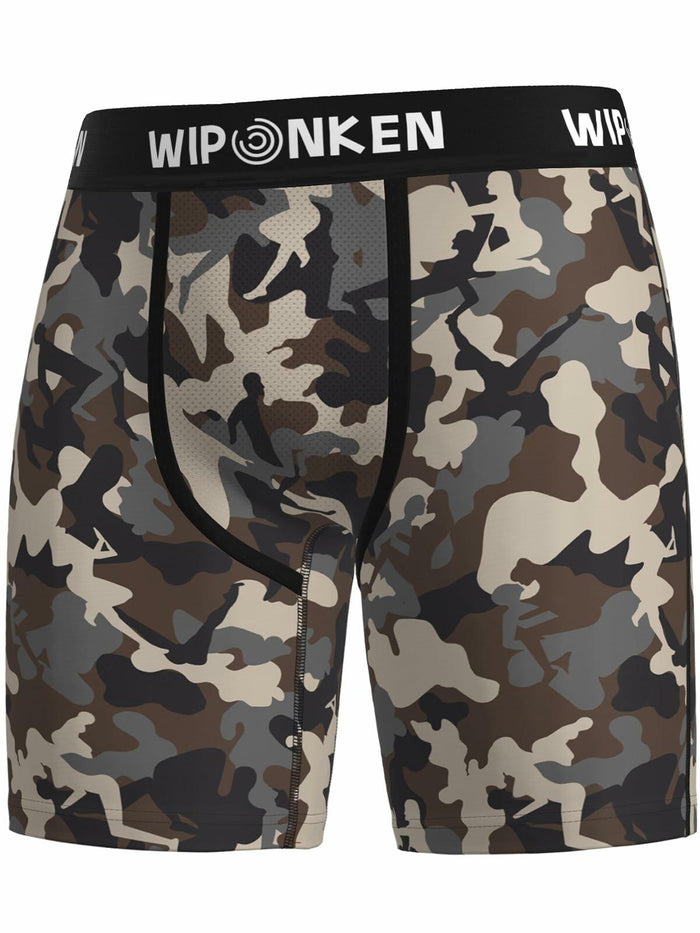 WIPONKEN Men's Boxer Briefs Camouflage Moisture Wicking No-Fly Underwear, Size M by Deal US