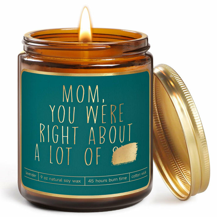 Lavender Candle Gift for Mom - Scented Soy Wax, Relaxing Aromatherapy 9oz by Deal US