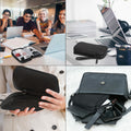 Arae Travel Electronic Organizer Pouch Black Double Layer Waterproof by Deal US