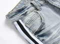 ABSECAI Men's Skinny Ripped Slim Fit Stretch Jeans Blue Size 34 by Deal US