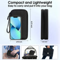 Arae Travel Electronic Organizer Pouch Black Double Layer Waterproof by Deal US